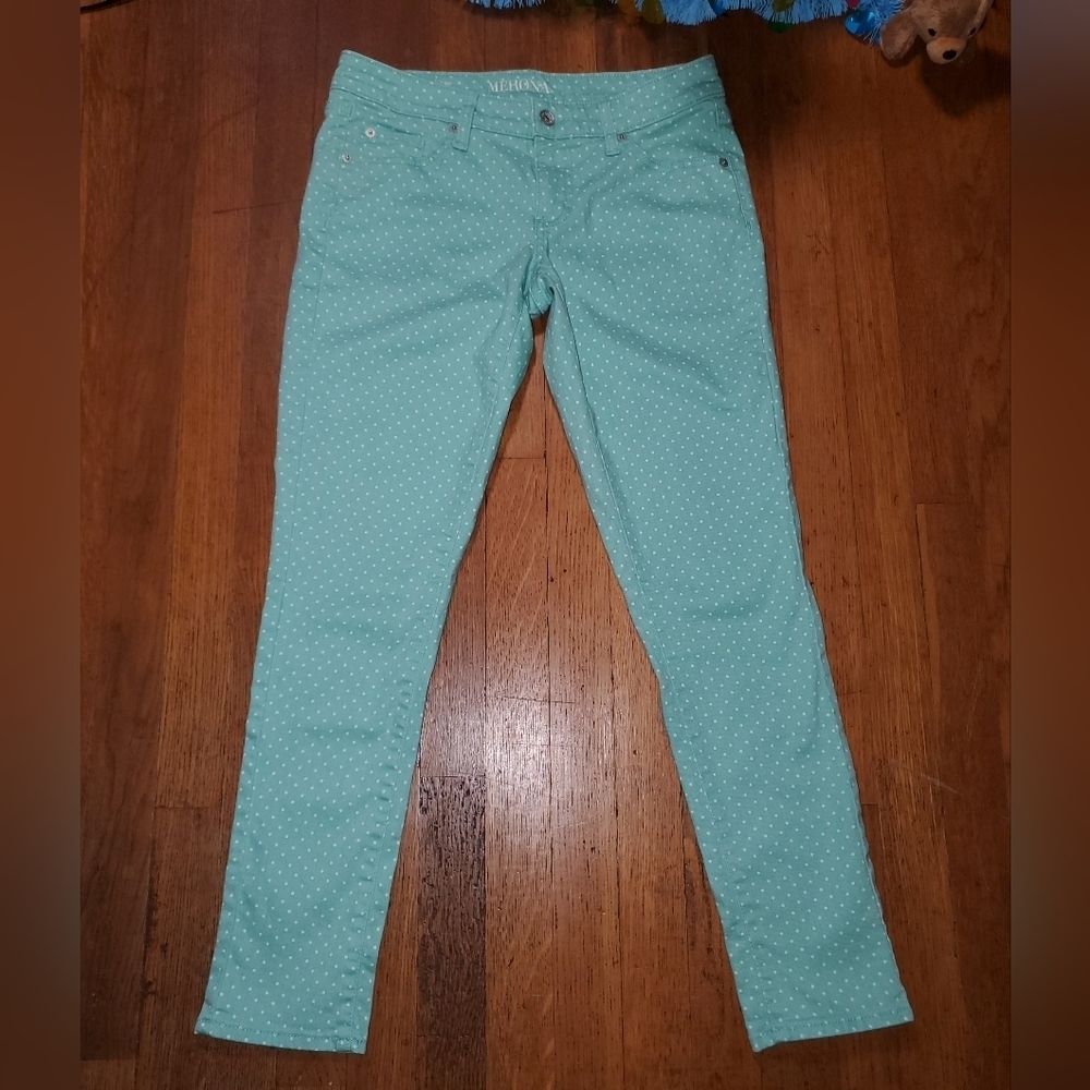 Merona Mint Green Polka Dot Skinny Jeans